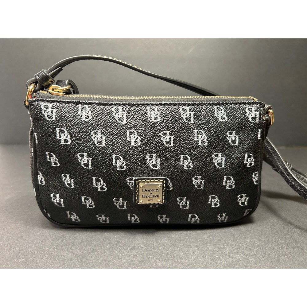Dooney & Bourke Saffiano Leather Lexi Crossbody Bag - Black Monogram DB Logo